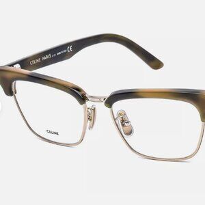 Celine CL50026U Eyeglasses in Matte Endura Gold/Dark Havana
